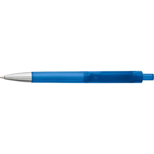 Ballpoint Pen With Transparent Coloured Barrel Light Blue